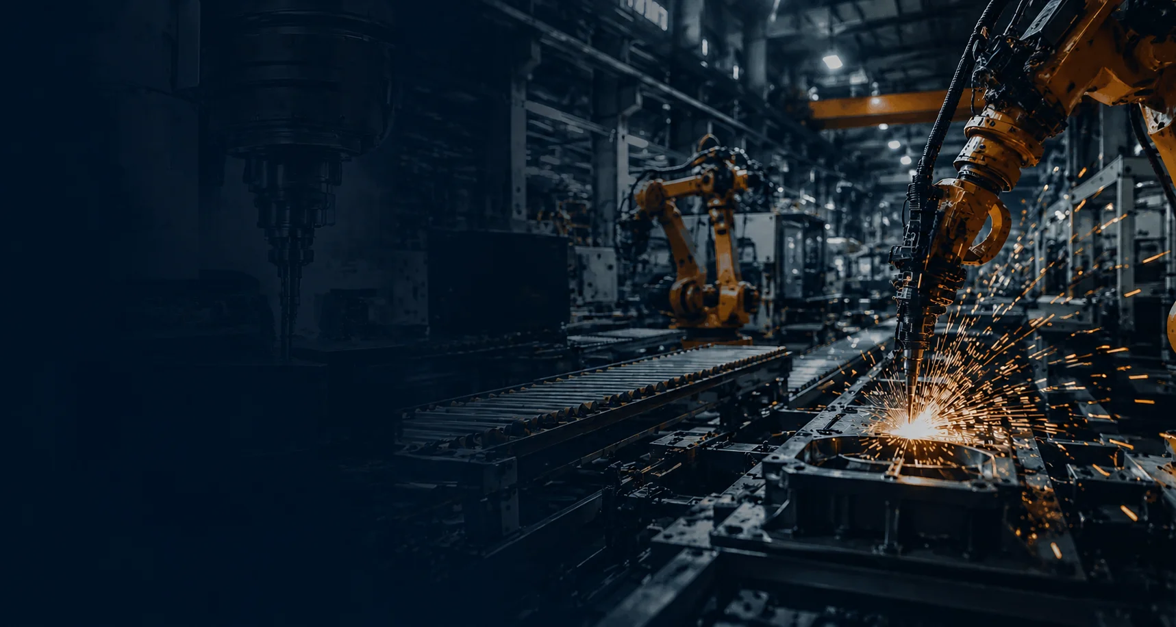 Industrial automation and robotic machinery inside a modern manufacturing facility