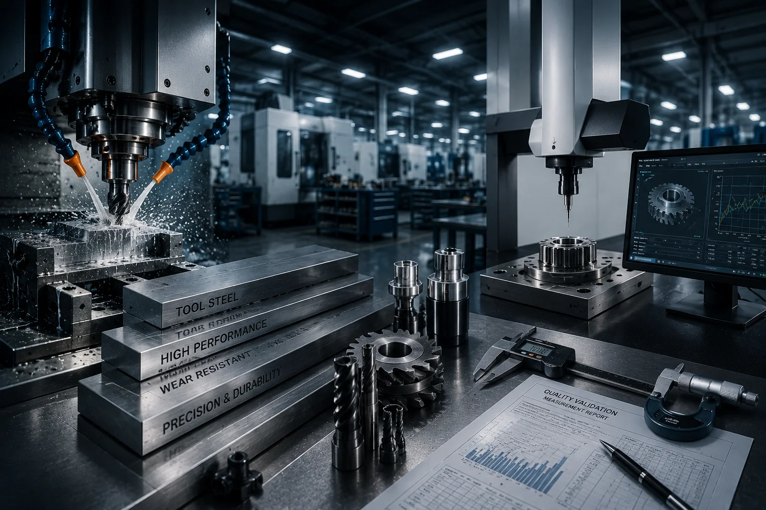 Performance engineering solutions combining CNC machining, tool steel technologies, and quality validation for industrial manufacturing.