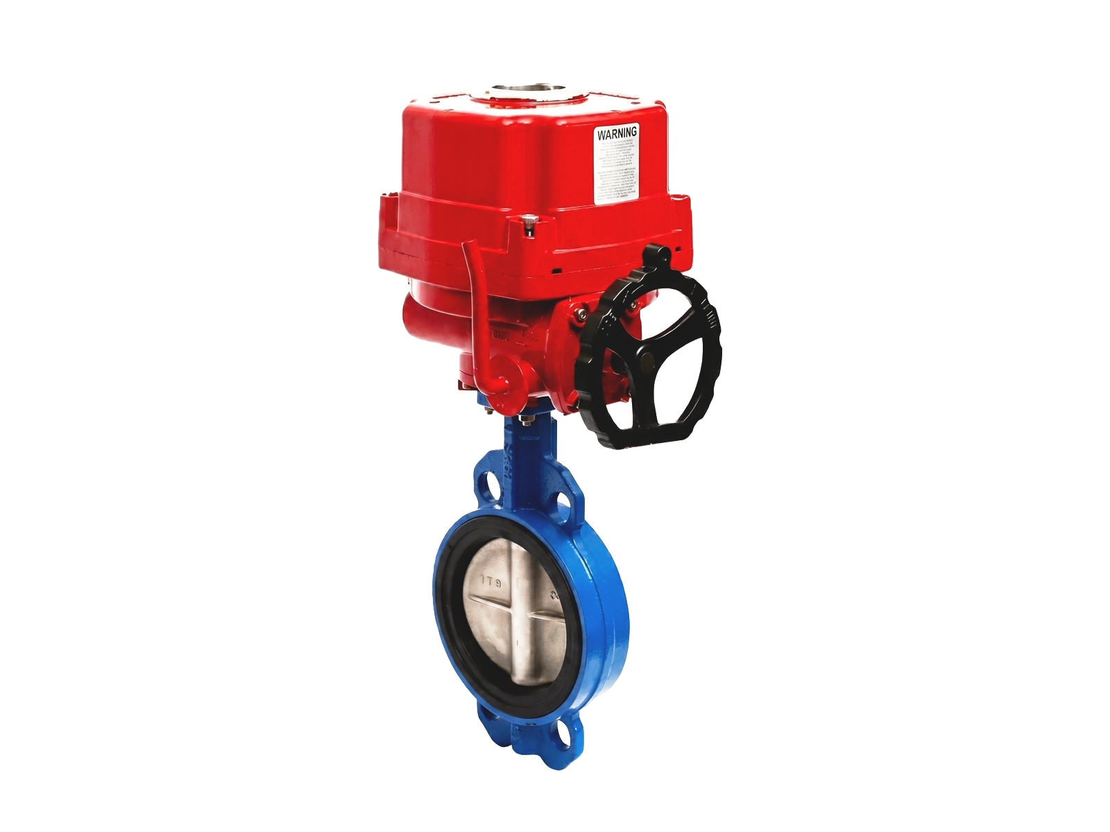 Front view of HERZ 4219 motorized butterfly valve with ITQ electric actuator