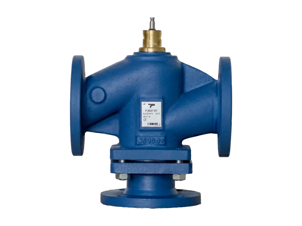 Front view of HERZ F4037 cast iron 3-way control valve