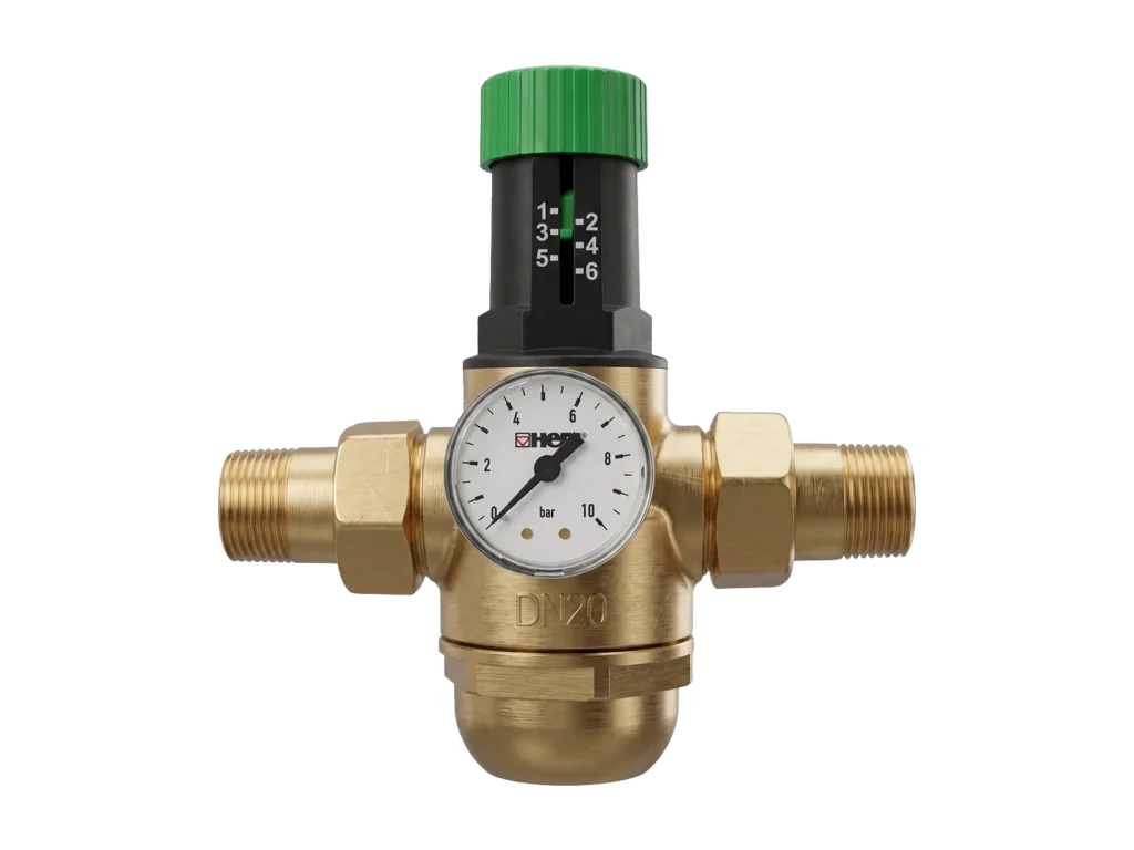 Pressure reducing valves for HVAC pressure regulation and protection