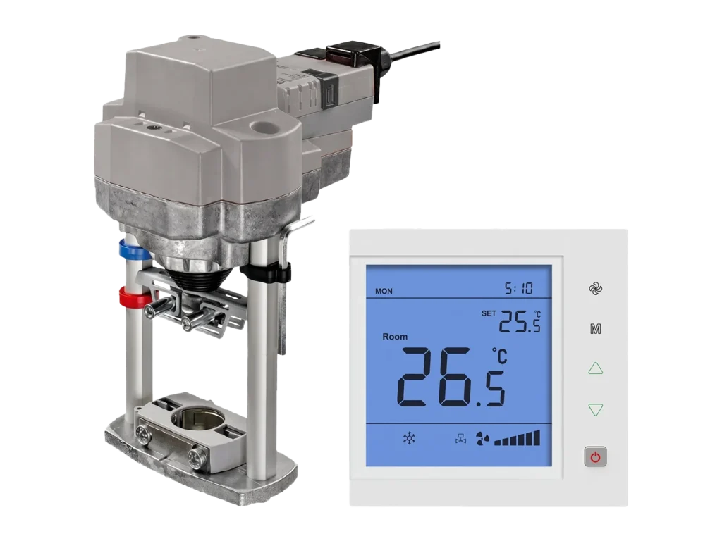 Room temperature thermostats and actuators for HVAC indoor control